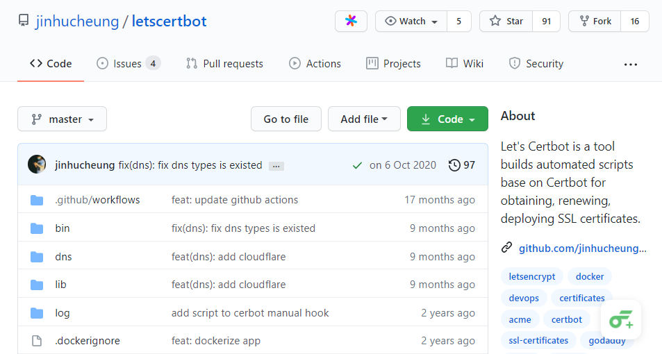 基于 certbot 开发的工具，letscertbot 给网站自动申请/续期/部署免费证书